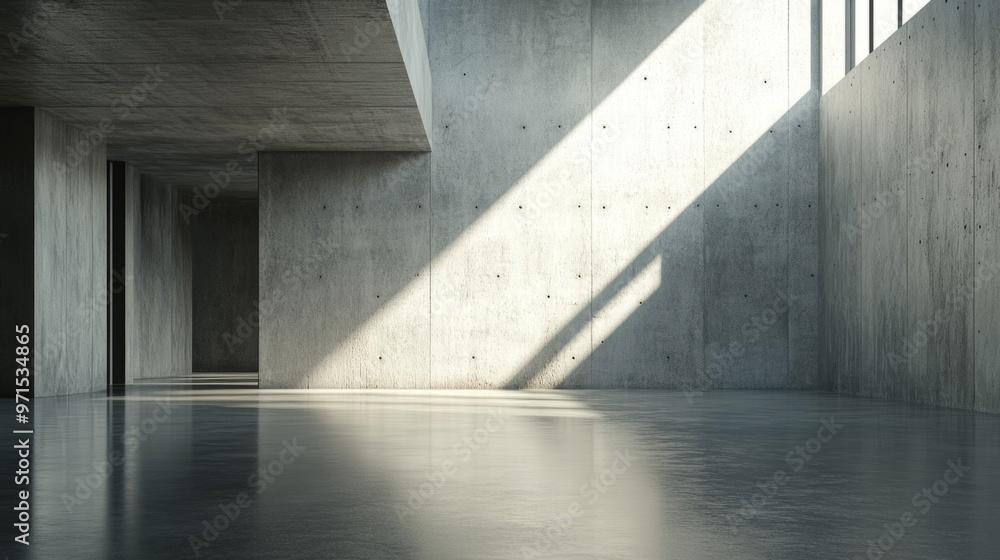 Empty room, concrete walls, minimalist style generative ai Empty room, concrete walls, minimalist style generative ai