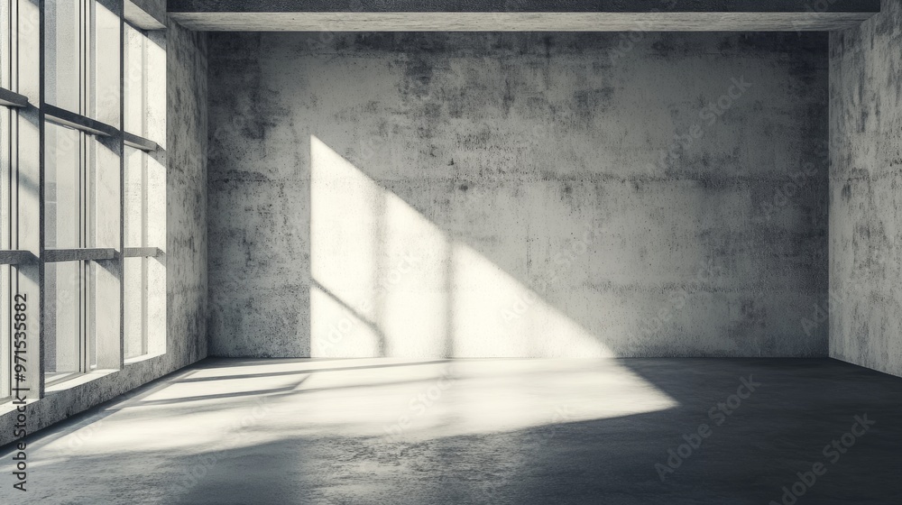 Empty room, concrete walls, minimalist style generative ai Empty room, concrete walls, minimalist style generative ai