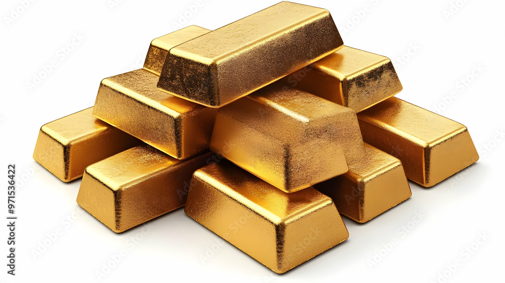 A stack of gold bars, symbolizing wealth and investment. A stack of gold bars, symbolizing wealth and investment.