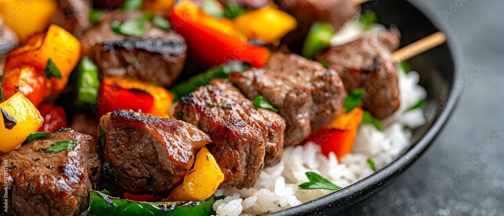 Fototapeta premium meat and vegetables artfully arranged
