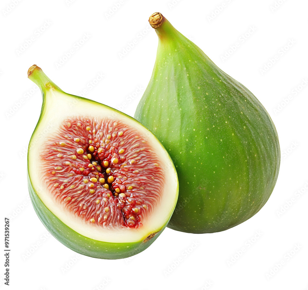 Green fig fruit isolated on a transparent background Green fig fruit isolated on a transparent background