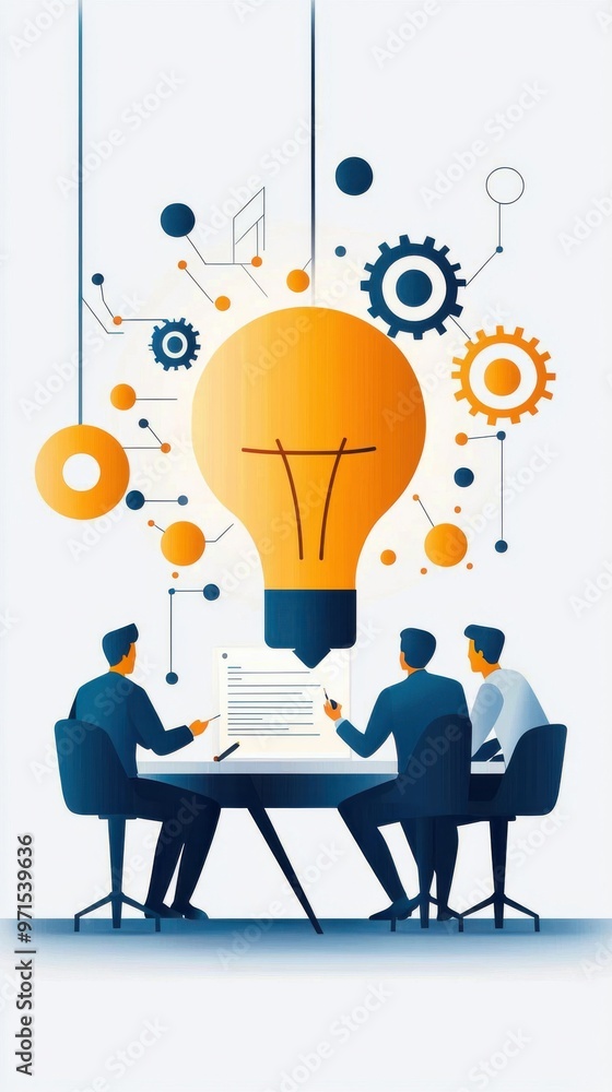 A team of engineers works in a lab, discussing the milestones for a new project and writing down the goals on a whiteboard A team of engineers works in a lab, discussing the milestones for a new project and writing down the goals on a whiteboard