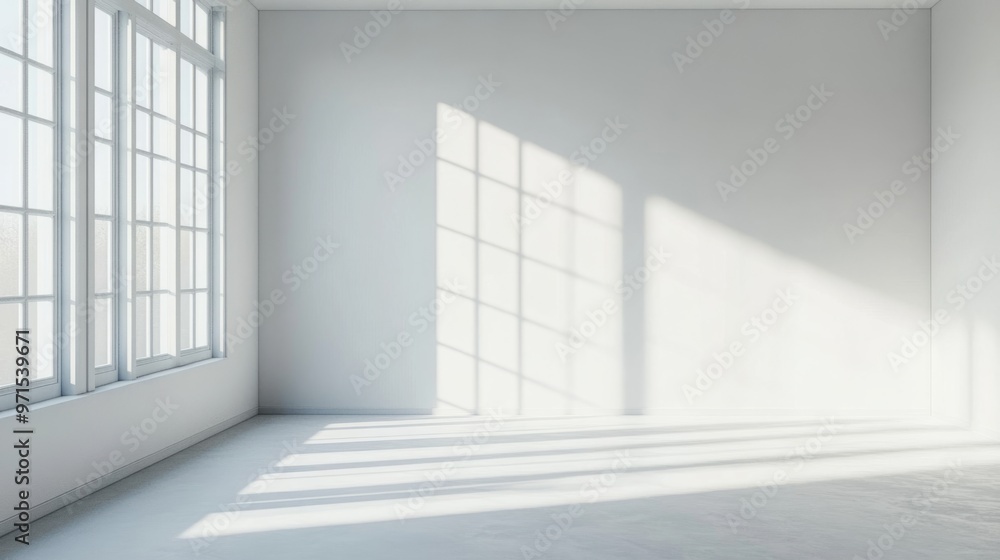 Fototapeta premium Empty room, corner view, white color, generative ai