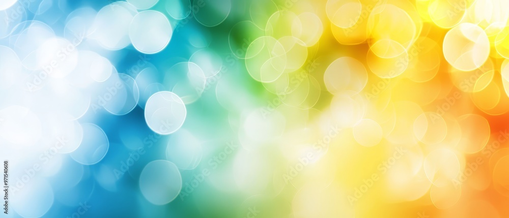 A tight shot of a vibrant mosaic backdrop, featuring a softly focused rainbow's hues A tight shot of a vibrant mosaic backdrop, featuring a softly focused rainbow's hues