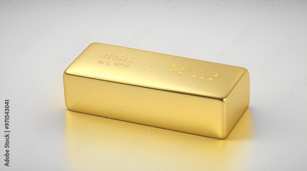 Gold bar on a white background Gold bar on a white background