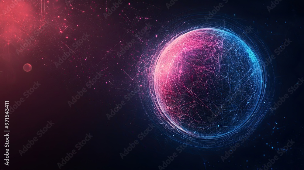 Obraz premium Abstract Cosmic Sphere with Vibrant Colors