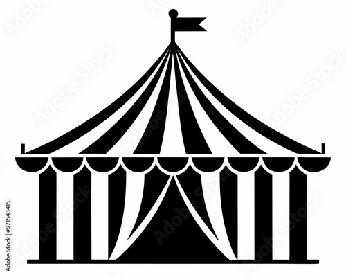 Circus tent  black silhouette vector