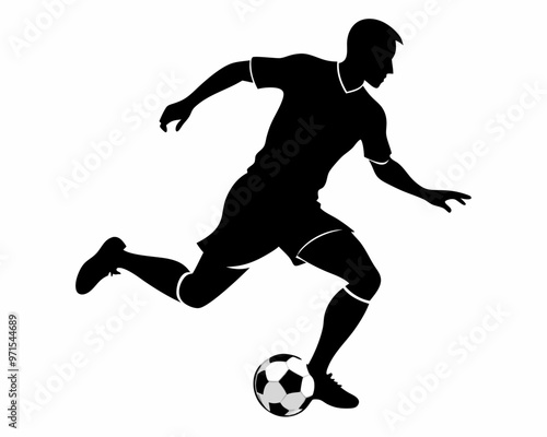 Soccer player black silhouette vector