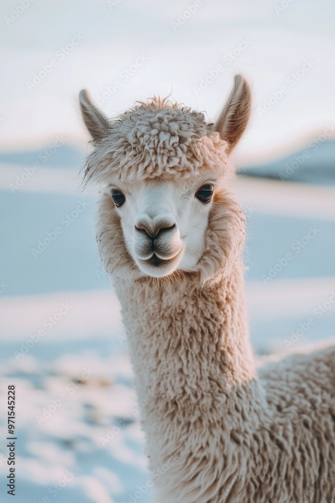 Obraz premium Llama in snow