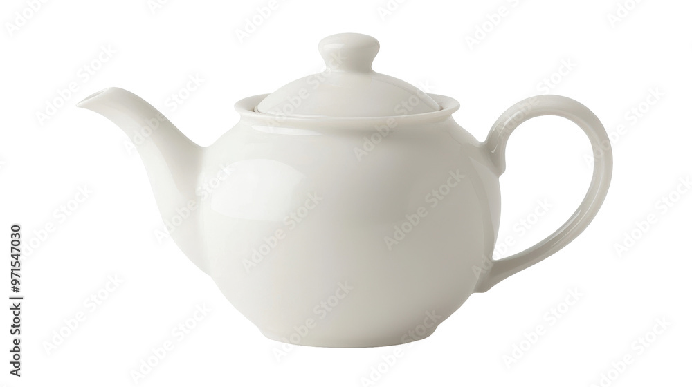 Elegant white porcelain teapot with lid, featuring a simple and classic design perfect for serving tea. Smooth finish and curved handle. Isolated on transparent background, png. Elegant white porcelain teapot with lid, featuring a simple and classic design perfect for serving tea. Smooth finish and curved handle. Isolated on transparent background, png.