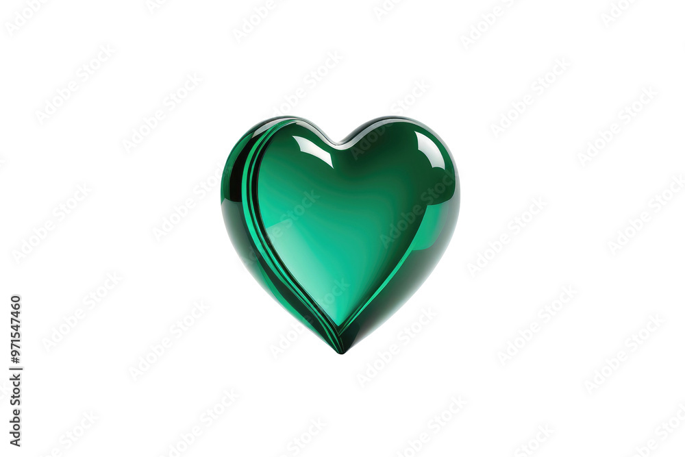 Single green heart, full body, centered isolation, pristine white background, stock photograph, ultra clear, vivid colors, high resolution Single green heart, full body, centered isolation, pristine white background, stock photograph, ultra clear, vivid colors, high resolution
