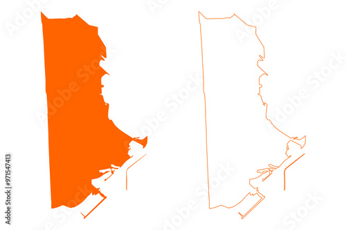 Enkhuizen municipality (Kingdom of the Netherlands, Holland, North Holland or Noord-Holland province) map vector illustration, scribble sketch map