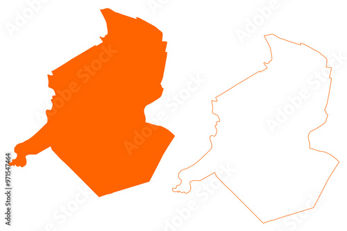 Gilze en Rijen municipality (Kingdom of the Netherlands, Holland, North Brabant or Noord-Brabant province) map vector illustration, scribble sketch map