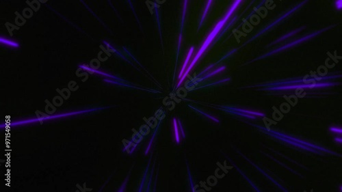 Seamless Loop of Glowing Purple Laser Lines in Motion Creating a Futuristic Space Background, HD Video, 60 fps