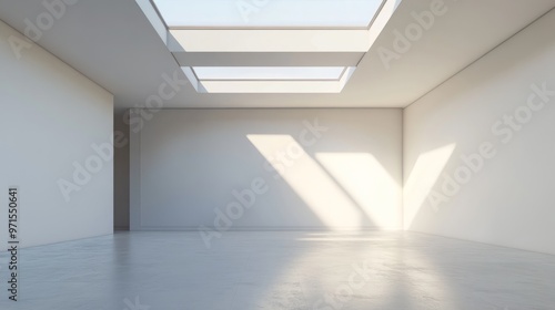 Wallpaper Mural Empty room, skylight, white walls, generative ai Torontodigital.ca