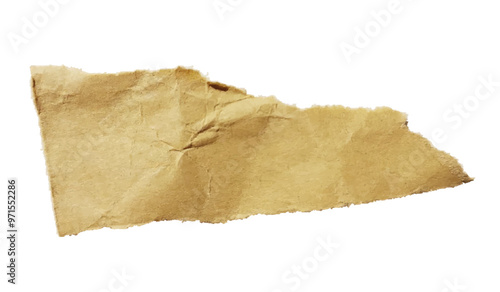tattered torn scrap of old paper, creased crumpled paper texture