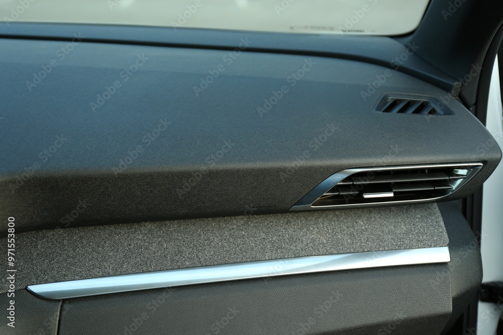 Modern air vent system inside of car, closeup Modern air vent system inside of car, closeup