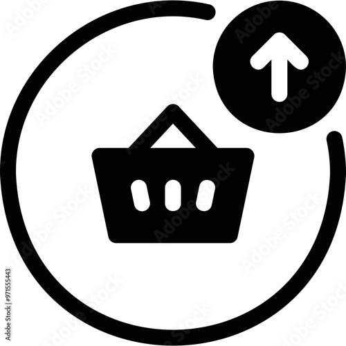 Simple vector icon unload the shopping cart