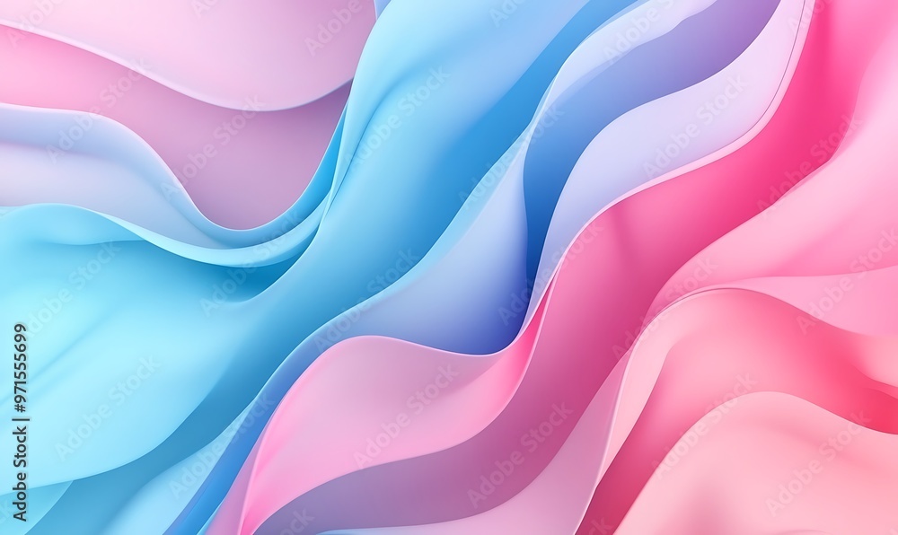 Obraz premium abstract background with paper waves, modern wallpaper with pink blue violet