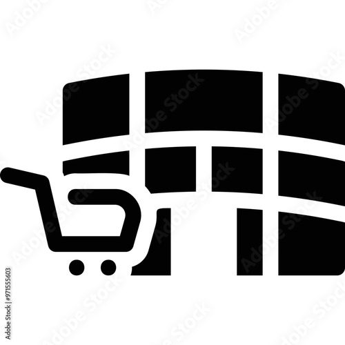 Simple vector icon hypermarket, shopping cart