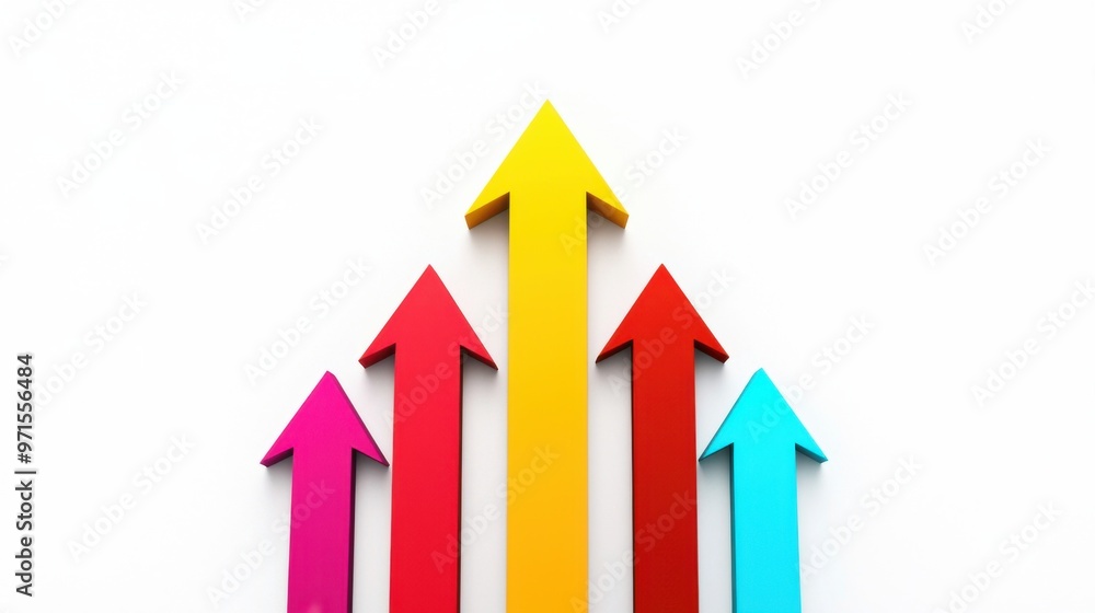 Different colored arrows converging into one, pointing upwards, symbolizing unified direction and team strength Different colored arrows converging into one, pointing upwards, symbolizing unified direction and team strength