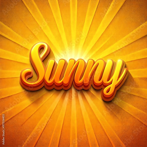 Sunny text effect font editable typography 3d text