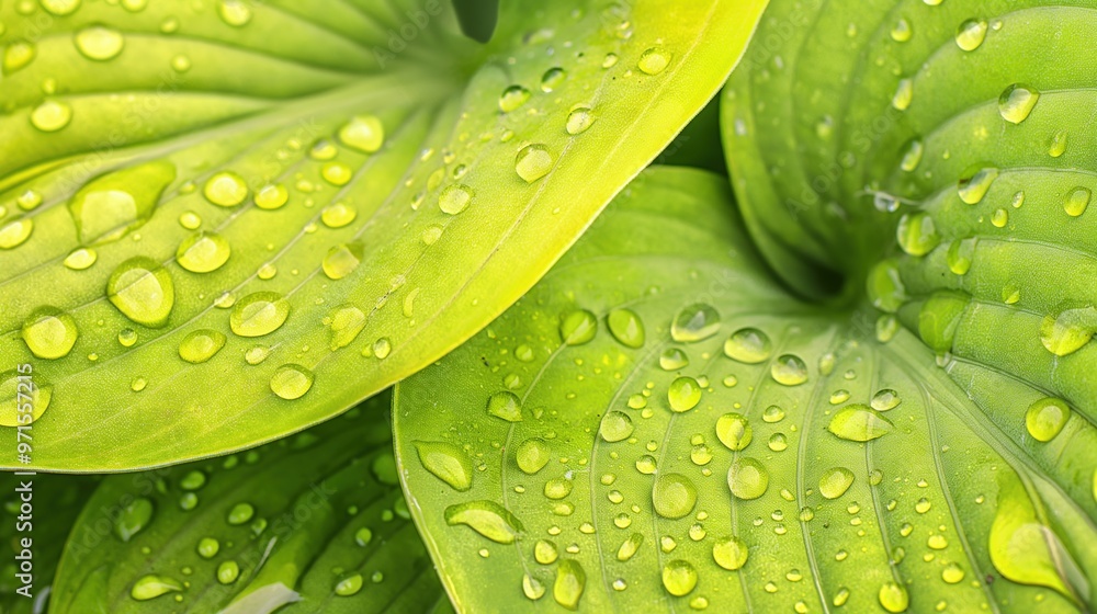 Obraz premium Close-Up of Dewy Leaves