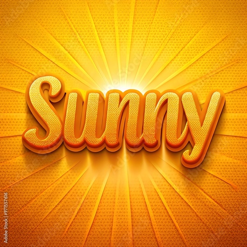 Sunny text effect font editable typography 3d text