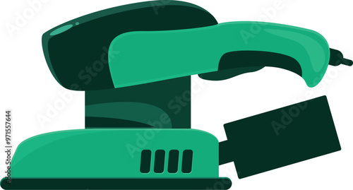 Green electric sander isolated on a white background, a powerful tool for diy enthusiasts and professional woodworkers