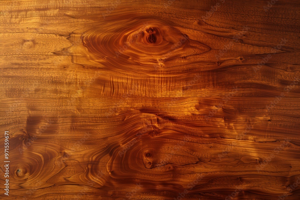 Naklejka premium Beautifully grained wooden surface, showcasing rich brown tones and intricate patterns.