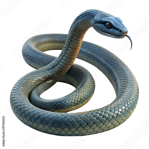 A stunning close-up of a blue snake, showcasing its vibrant scales and intricate patterns, perfect for wildlife enthusiasts.