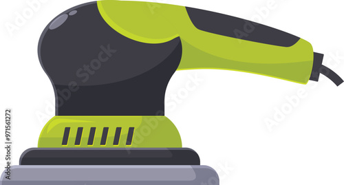 Green and black electric sander for polishing wooden surfaces, a must have for carpenters and diy enthusiasts
