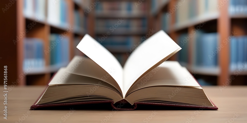 Open Book on Wooden Table with Sunlit Background - A Serene Reading Scene, Perfect for Education, Literature, and Relaxation Themes Open Book on Wooden Table with Sunlit Background - A Serene Reading Scene, Perfect for Education, Literature, and Relaxation Themes