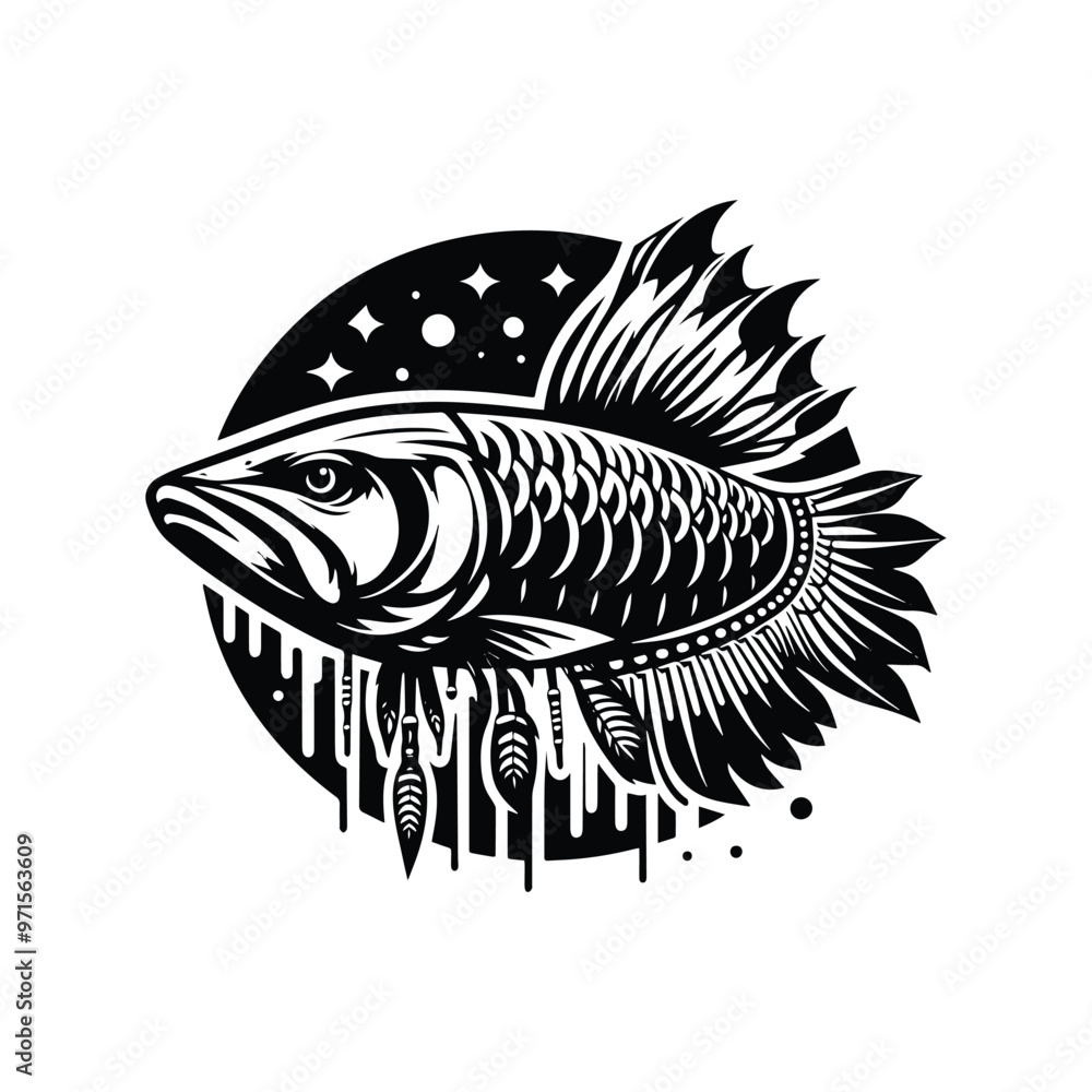 Arowana fish in bohemian Arowana fish in bohemian