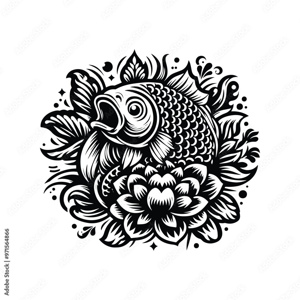 carp fish in folk art carp fish in folk art