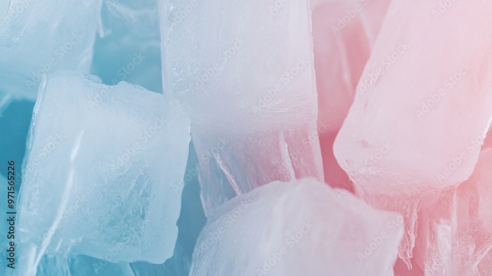 Colorful Ice Cubes in Blue and Red Tones Colorful Ice Cubes in Blue and Red Tones