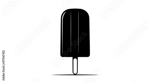 An artisanal popsicle placed on a clean table with no visible toppings, objects, or additional elements in sight, vector illustration art