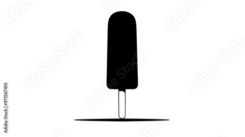 An artisanal popsicle standing upright on a smooth table with no accompanying elements or objects nearby, vector illustration art