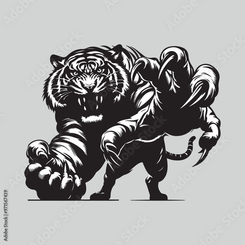 Wallpaper Mural angry tiger vector illustration Torontodigital.ca