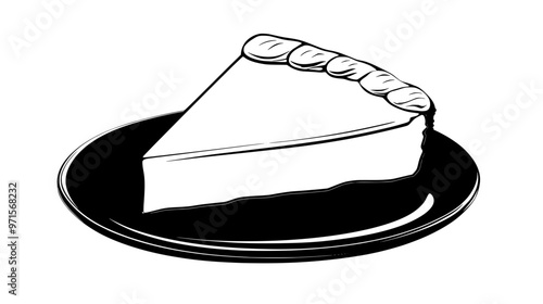 Uncut cheesecake with a smooth surface on a clean platter, vector illustration art