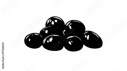 Chocolate-covered nuts grouped together, slightly touching, vector illustration art