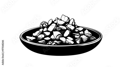Chopped nuts combined with crumbly ingredients, used as a garnish or base in desserts, vector illustration art