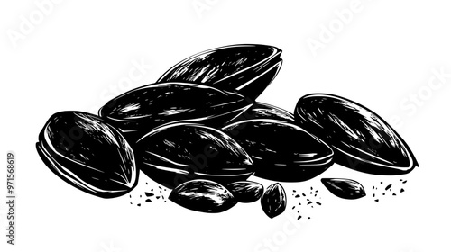 Almond-based confection with solid texture and evenly distributed almond pieces, vector illustration art