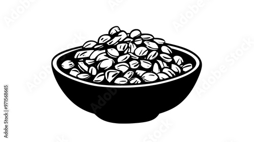 Coarsely ground nuts used as a topping or ingredient in baked goods and desserts, vector illustration art