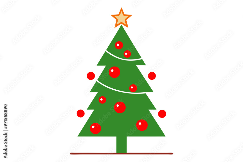 christmas tree with red and white balls christmas tree with red and white balls