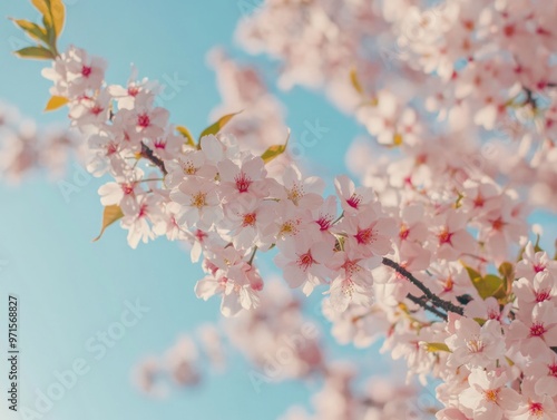 Pink flowered tree photo