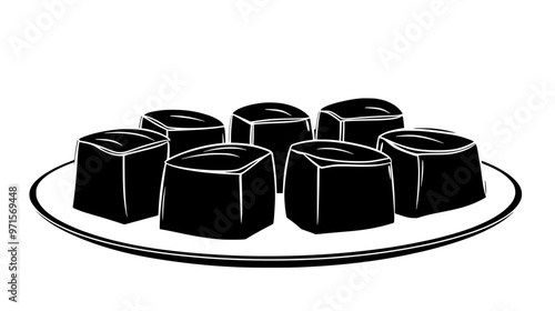 Halva portions arranged in a neat row on a dish, vector illustration art