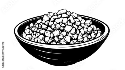 Finely chopped nuts combined with cookie or cake crumbs, used as a topping or crust layer, vector illustration art