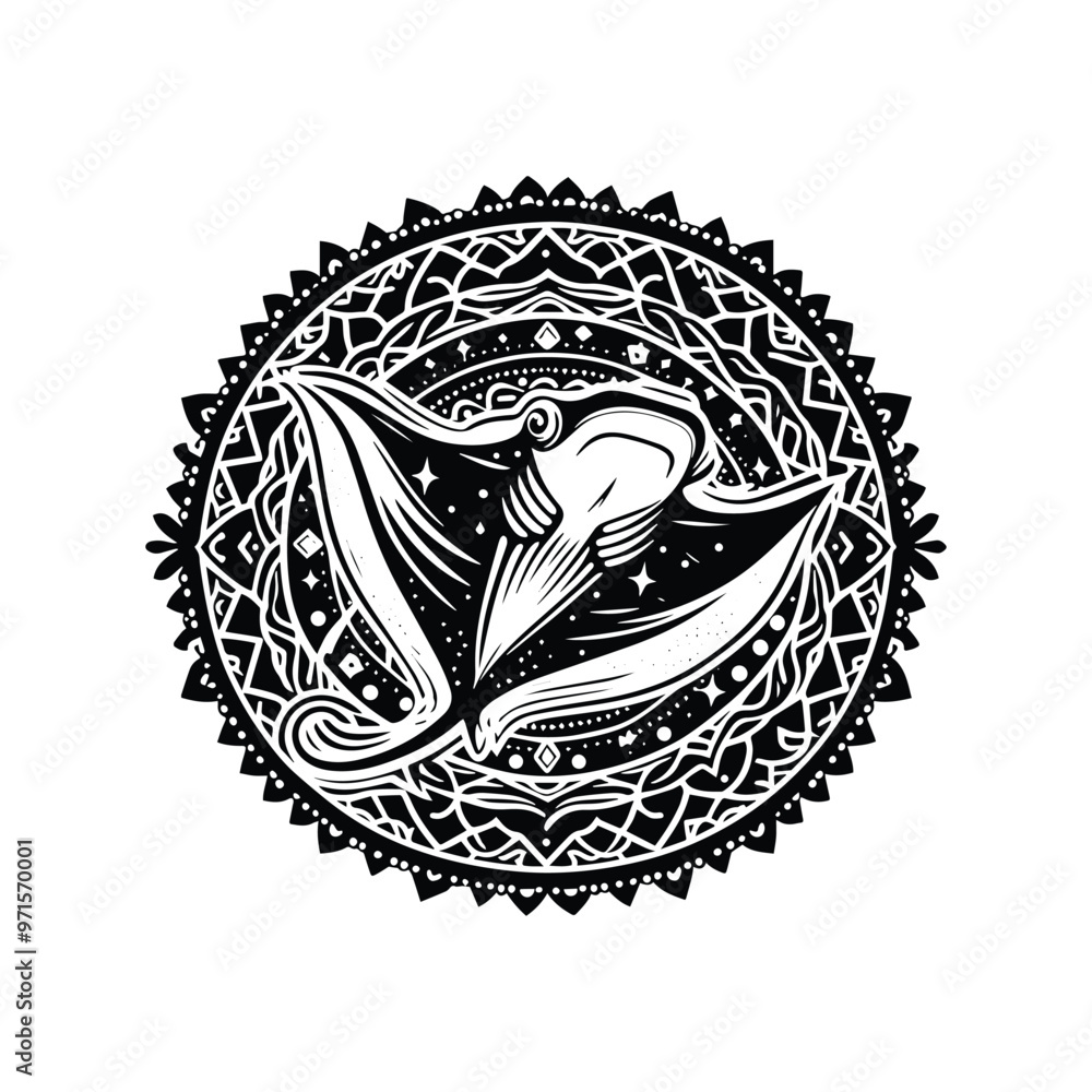 MantaRay fish in bohemian MantaRay fish in bohemian