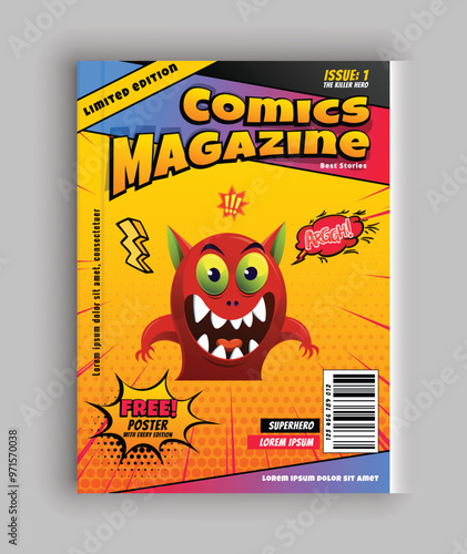 epic comic book page cover with action packed comic characters  comic book cover, retro, vintage, classic, iconic, exciting, thrilling, graphic design